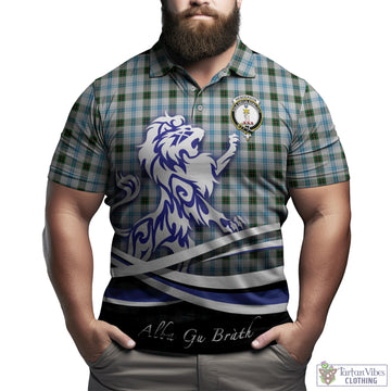 Henderson Dress Tartan Polo Shirt with Alba Gu Brath Regal Lion Emblem