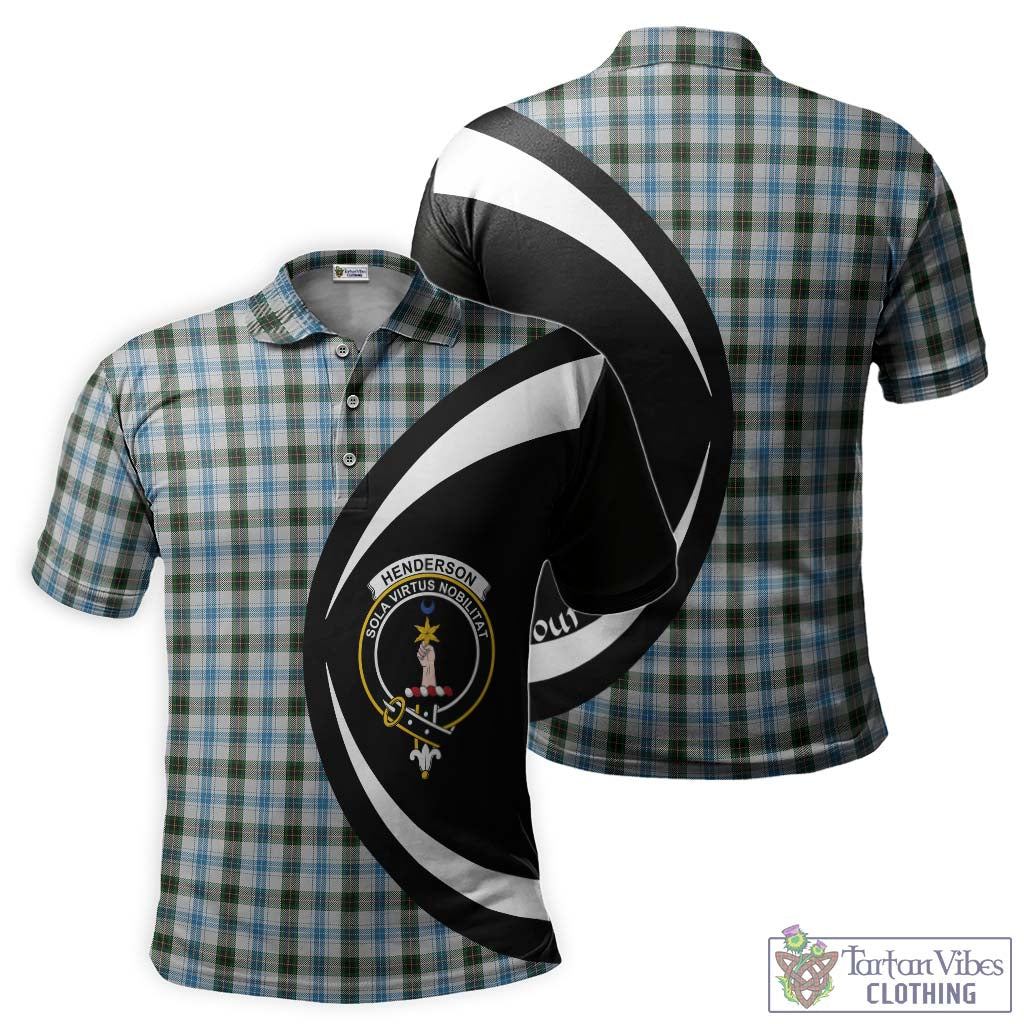 Tartan Vibes Clothing Henderson Dress Tartan Men's Polo Shirt with Family Crest Circle Style