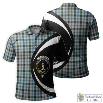 Henderson Dress Tartan Men's Polo Shirt with Family Crest Circle Style