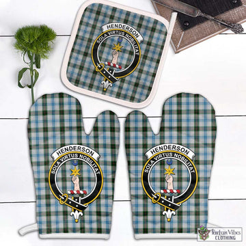 Henderson Dress Tartan Combo Oven Mitt & Pot-Holder with Family Crest