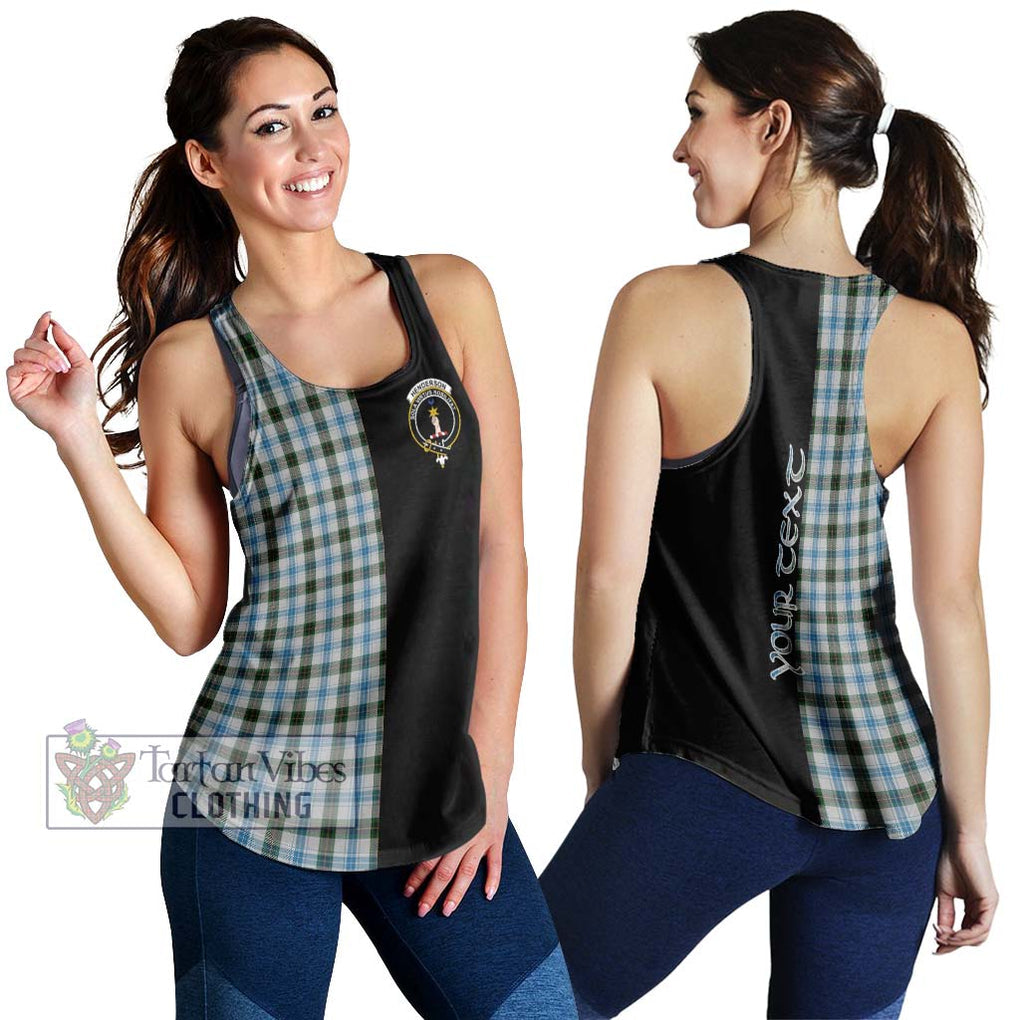 Henderson Dress Tartan Women's Racerback Tanks with Family Crest and Half Of Me Style 4XL - Tartanvibesclothing Shop