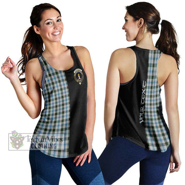 Henderson Dress Tartan Women's Racerback Tanks with Family Crest and Half Of Me Style