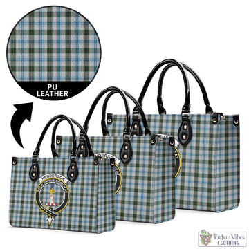 Henderson Dress Tartan Luxury Leather Handbags with Family Crest