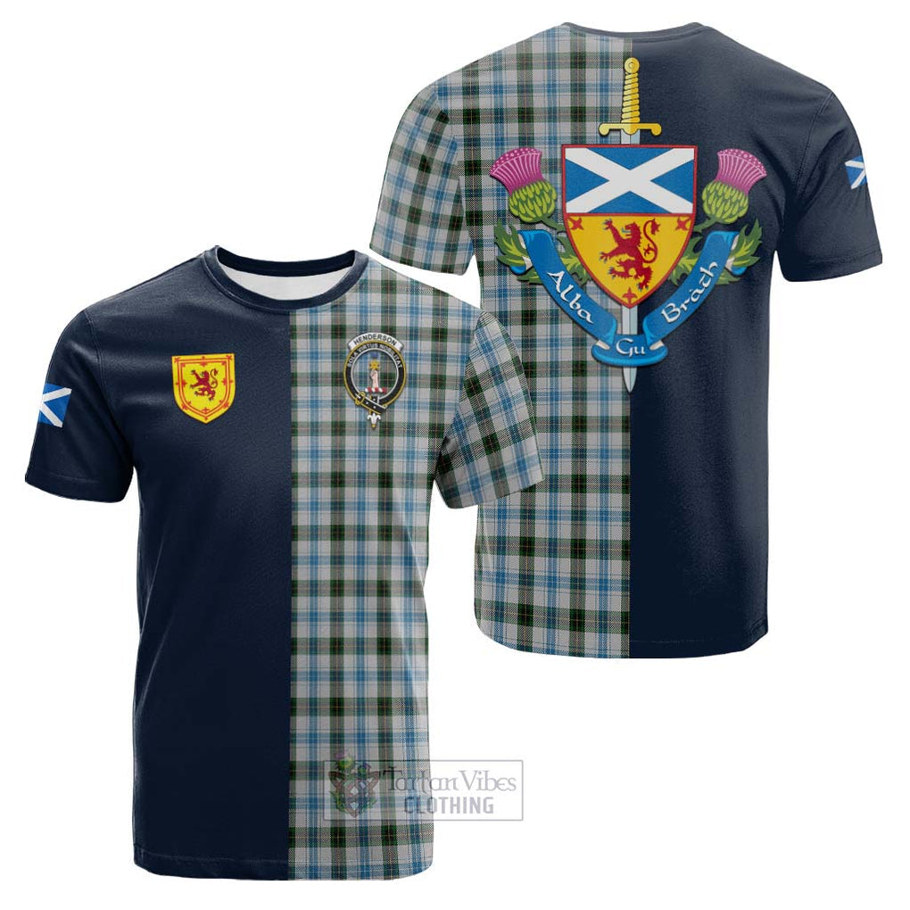 Tartan Vibes Clothing Henderson Dress Tartan Cotton T-shirt with Scottish Lion Royal Arm Half Style