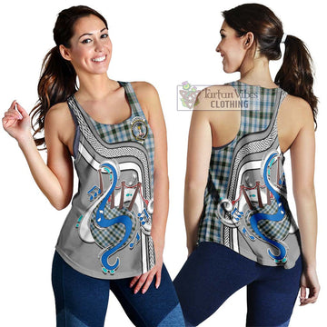 Henderson Dress Tartan Women's Racerback Tanks with Epic Bagpipe Style