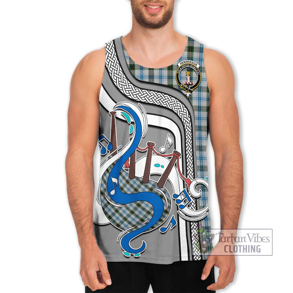 Henderson Dress Tartan Men's Tank Top with Epic Bagpipe Style Men - Tartanvibesclothing Shop