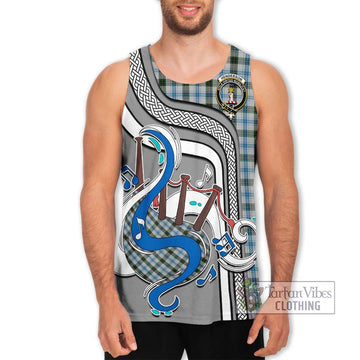 Henderson Dress Tartan Men's Tank Top with Epic Bagpipe Style