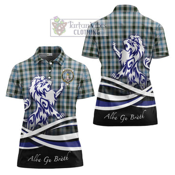 Henderson Dress Tartan Women's Polo Shirt with Alba Gu Brath Regal Lion Emblem