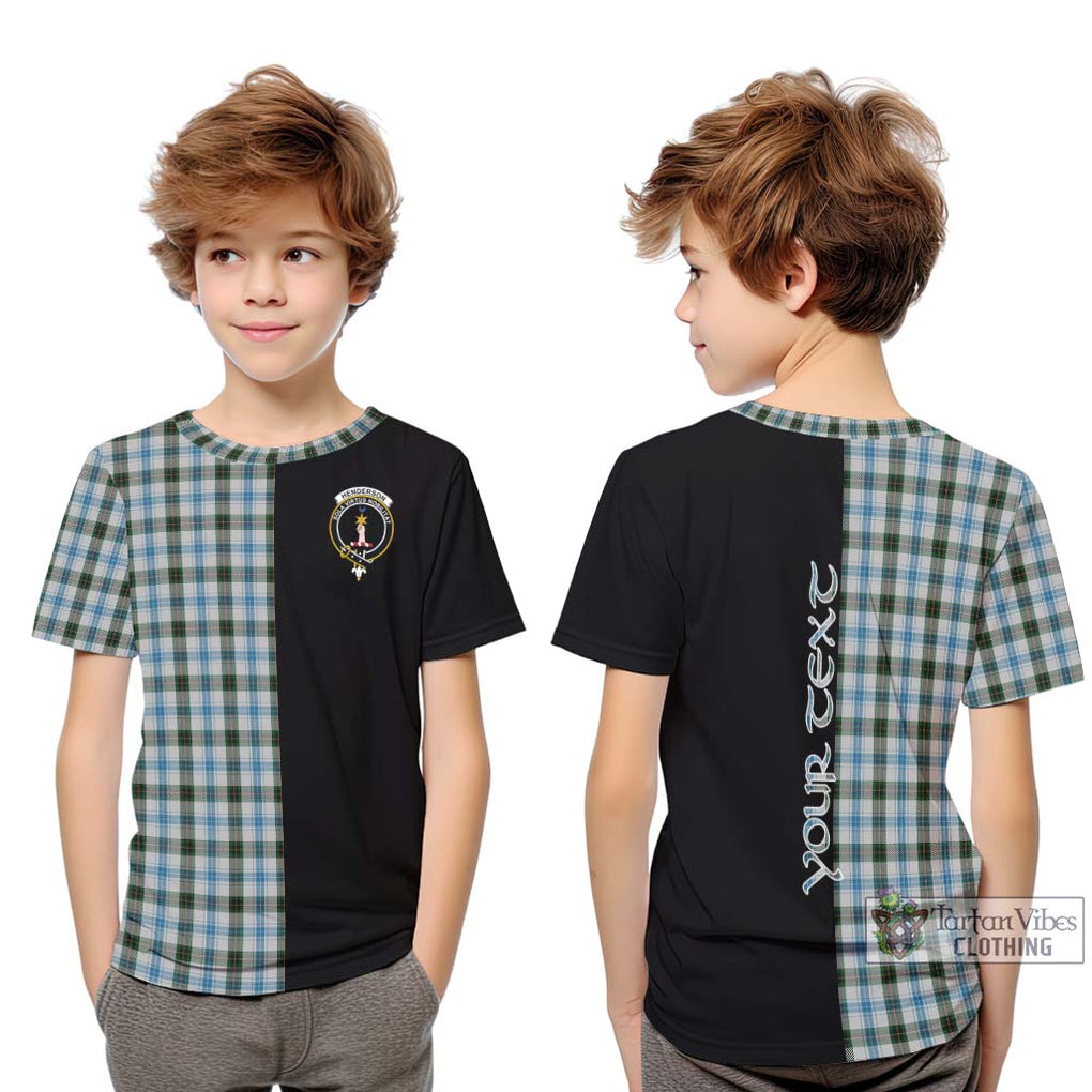 Henderson Dress Tartan Kid T-Shirt with Family Crest and Half Of Me Style Youth XL Size14 - Tartanvibesclothing Shop