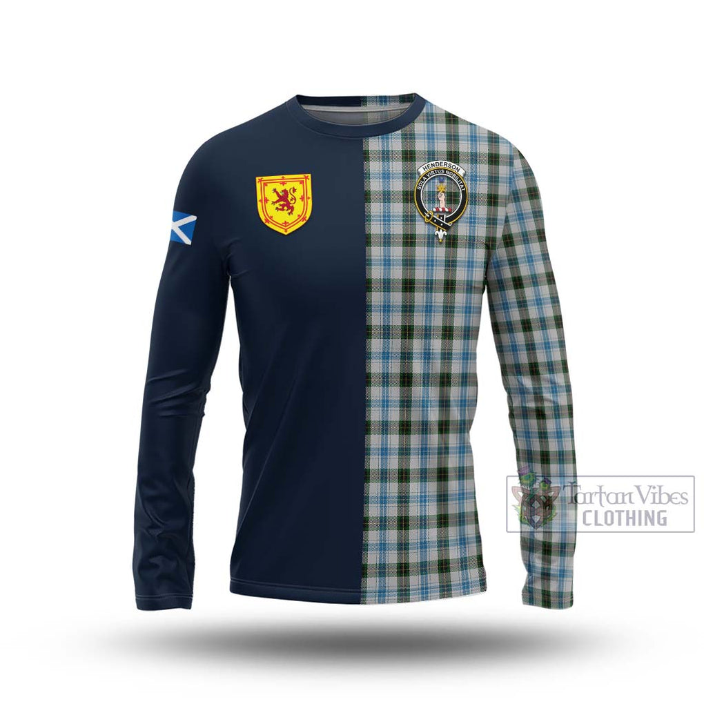 Tartan Vibes Clothing Henderson Dress Tartan Long Sleeve T-Shirt with Scottish Lion Royal Arm Half Style