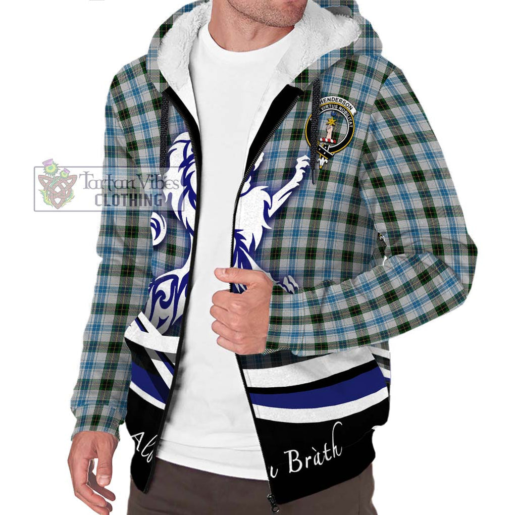 Henderson Dress Tartan Sherpa Hoodie with Alba Gu Brath Regal Lion Emblem Unisex S - Tartanvibesclothing Shop