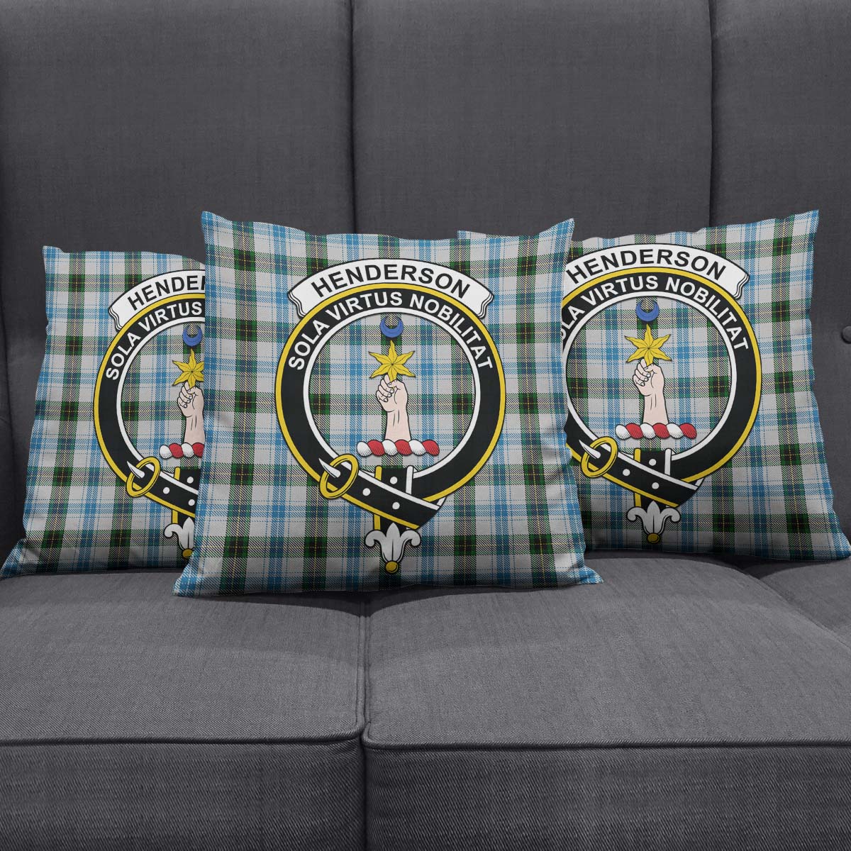 Henderson Dress Tartan Pillow Cover with Family Crest Square Pillow Cover - Tartanvibesclothing