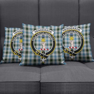 Henderson Dress Tartan Pillow Cover with Family Crest