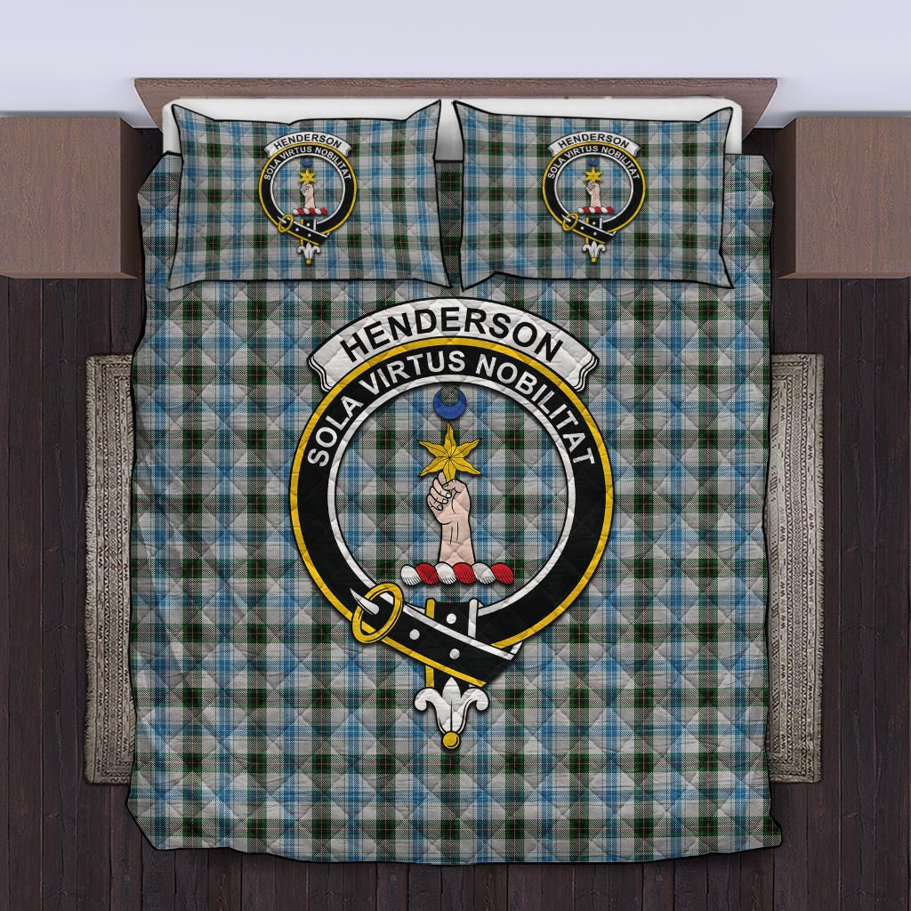 Henderson Dress Tartan Quilt Bed Set with Family Crest Twin - Tartan Vibes Clothing