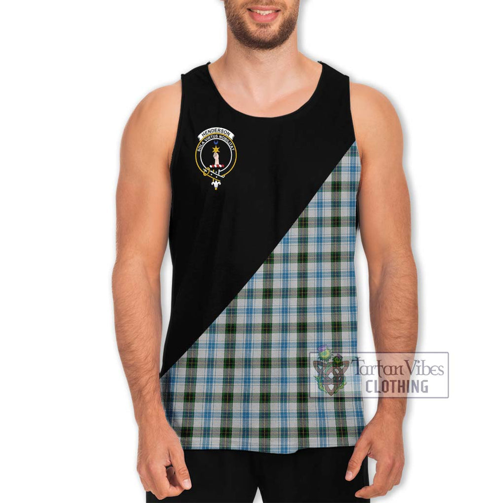 Henderson Dress Tartan Men's Tank Top with Family Crest and Military Logo Style Men - Tartanvibesclothing Shop