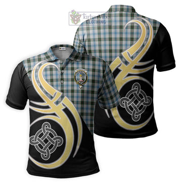 Henderson Dress Tartan Polo Shirt with Family Crest and Celtic Symbol Style