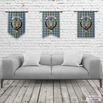 Henderson Dress Tartan Gonfalon, Tartan Banner with Family Crest