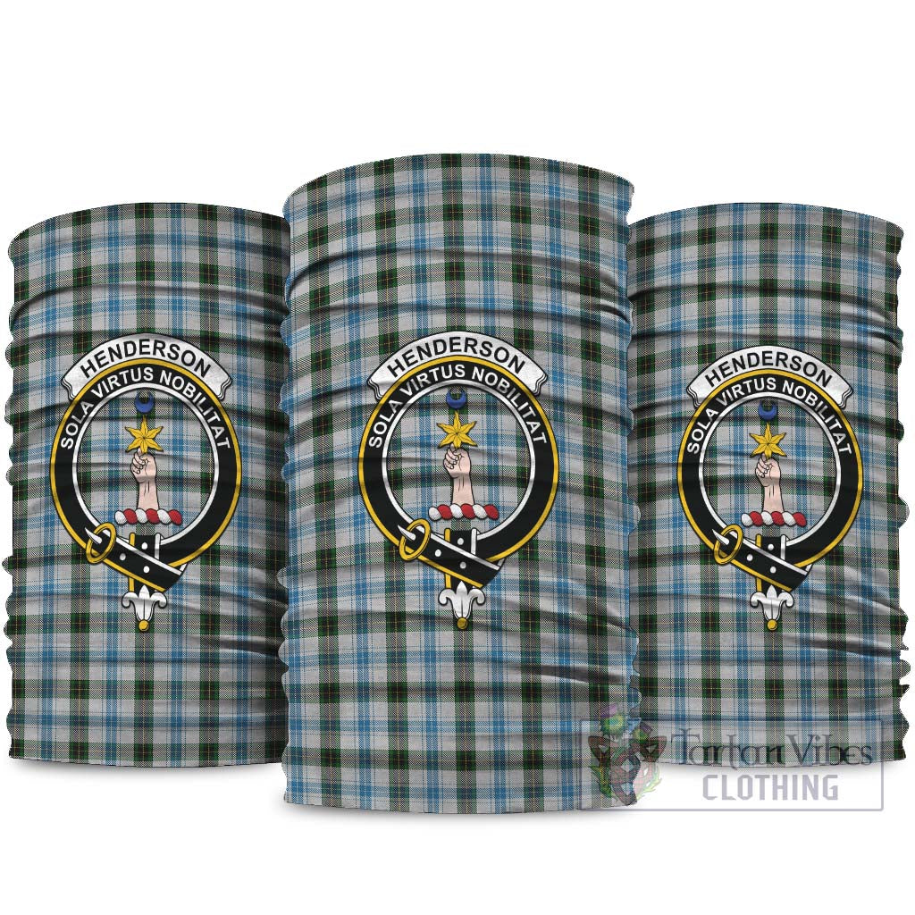 Henderson Dress Tartan Neck Gaiters, Tartan Bandanas, Tartan Head Band with Family Crest