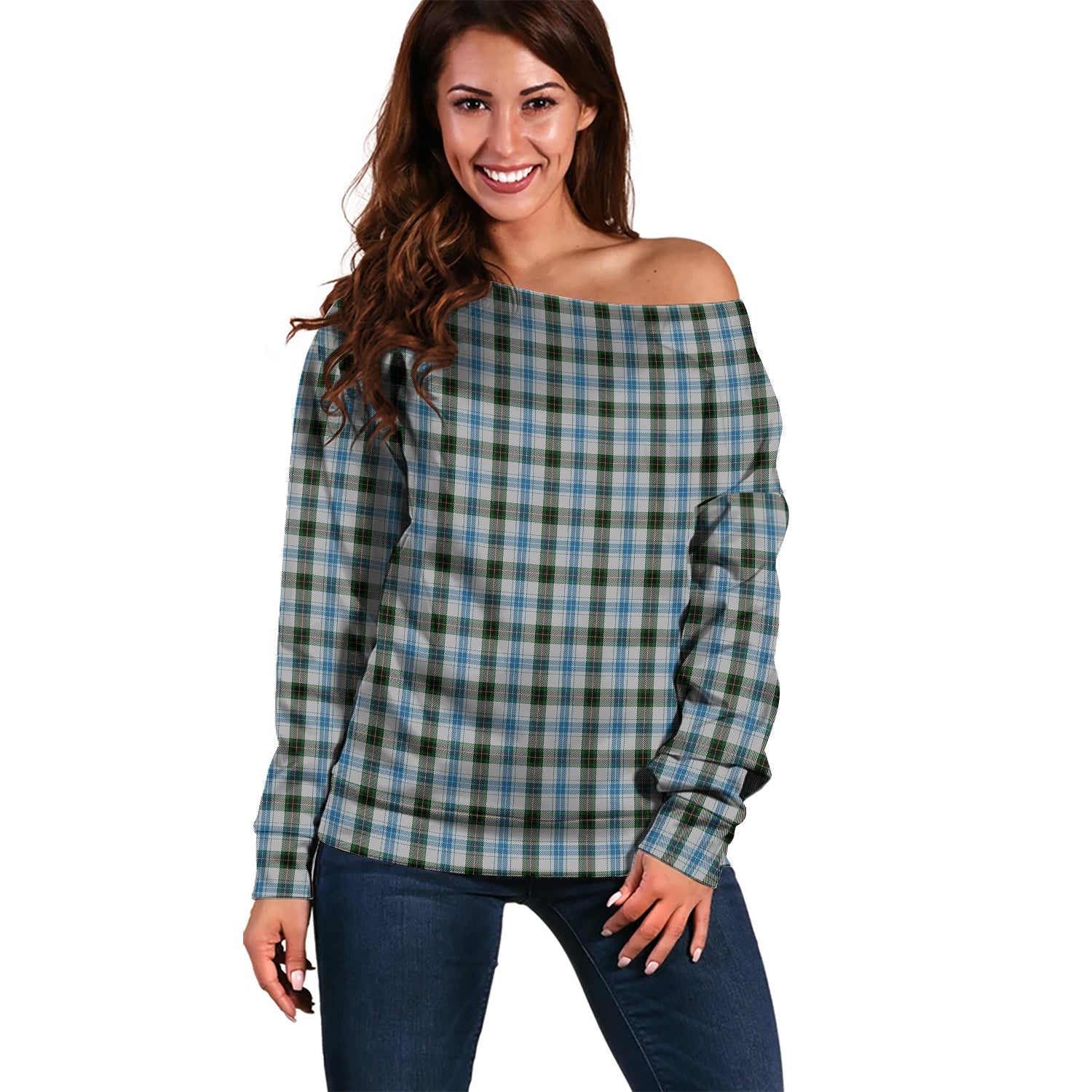 Henderson Dress Tartan Off Shoulder Women Sweater Women - Tartanvibesclothing