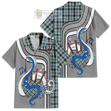 Henderson Dress Tartan Short Sleeve Button Shirt with Epic Bagpipe Style