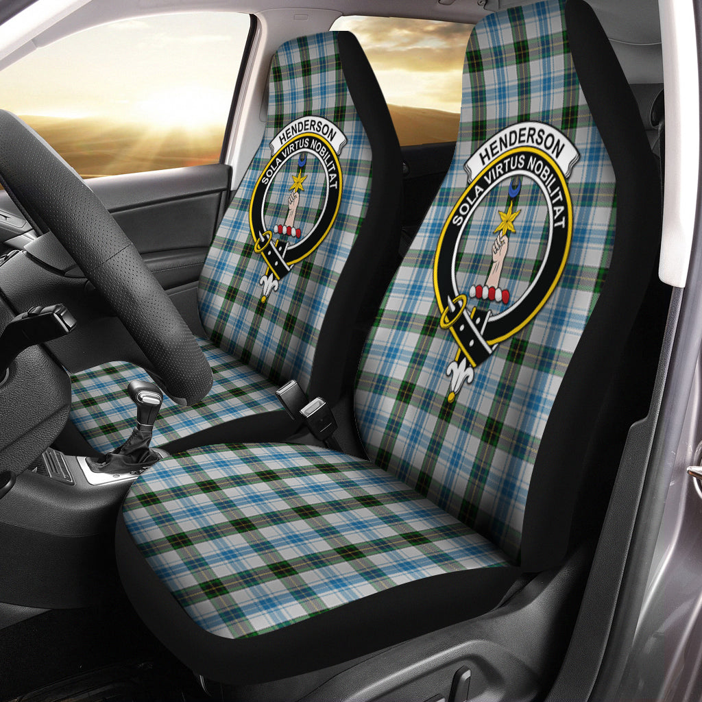 Henderson Dress Tartan Car Seat Cover with Family Crest One Size - Tartanvibesclothing