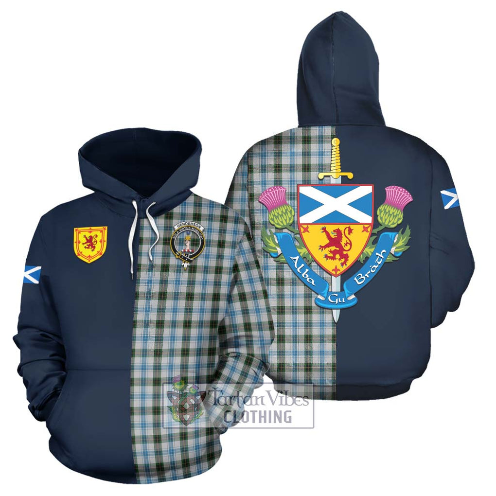 Tartan Vibes Clothing Henderson Dress Tartan Hoodie with Scottish Lion Royal Arm Half Style