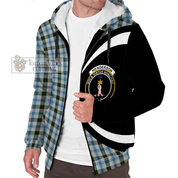 Henderson Dress Tartan Sherpa Hoodie with Family Crest Circle Style