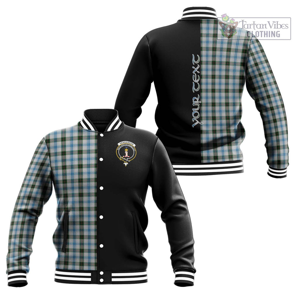 Henderson Dress Tartan Baseball Jacket with Family Crest and Half Of Me Style Unisex - Tartanvibesclothing Shop