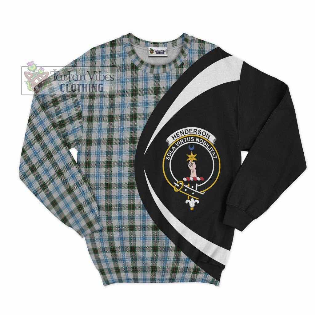 Henderson Dress Tartan Sweatshirt with Family Crest Circle Style Unisex - Tartan Vibes Clothing