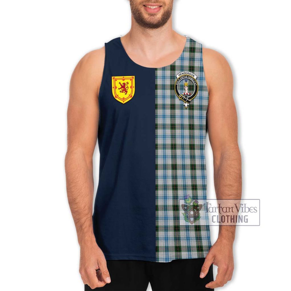 Tartan Vibes Clothing Henderson Dress Tartan Men's Tank Top with Scottish Lion Royal Arm Half Style