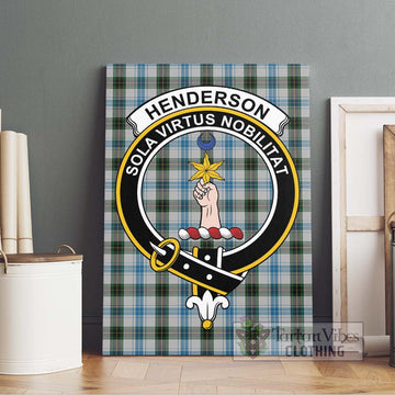 Henderson Dress Tartan Canvas Print Wall Art with Family Crest