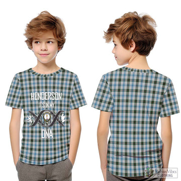 Henderson Dress Tartan Kid T-Shirt with Family Crest DNA In Me Style