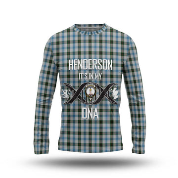 Henderson Dress Tartan Long Sleeve T-Shirt with Family Crest DNA In Me Style