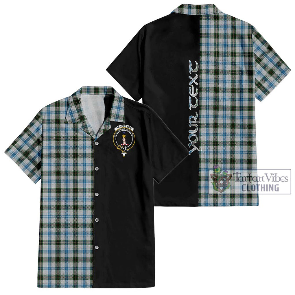 Henderson Dress Tartan Short Sleeve Button Shirt with Family Crest and Half Of Me Style Kid - Tartanvibesclothing Shop