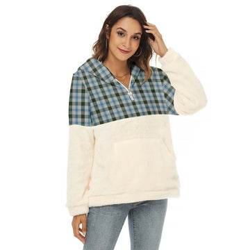 Henderson Dress Tartan Women's Borg Fleece Hoodie With Half Zip