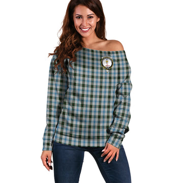 Henderson Dress Tartan Off Shoulder Women Sweater with Family Crest