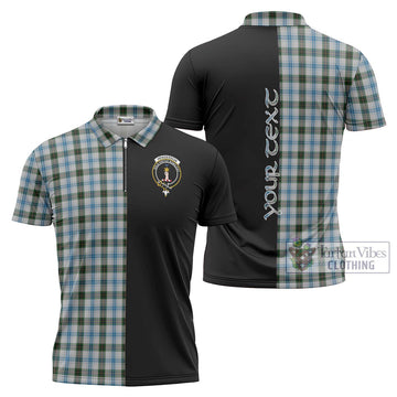 Henderson Dress Tartan Zipper Polo Shirt with Family Crest and Half Of Me Style