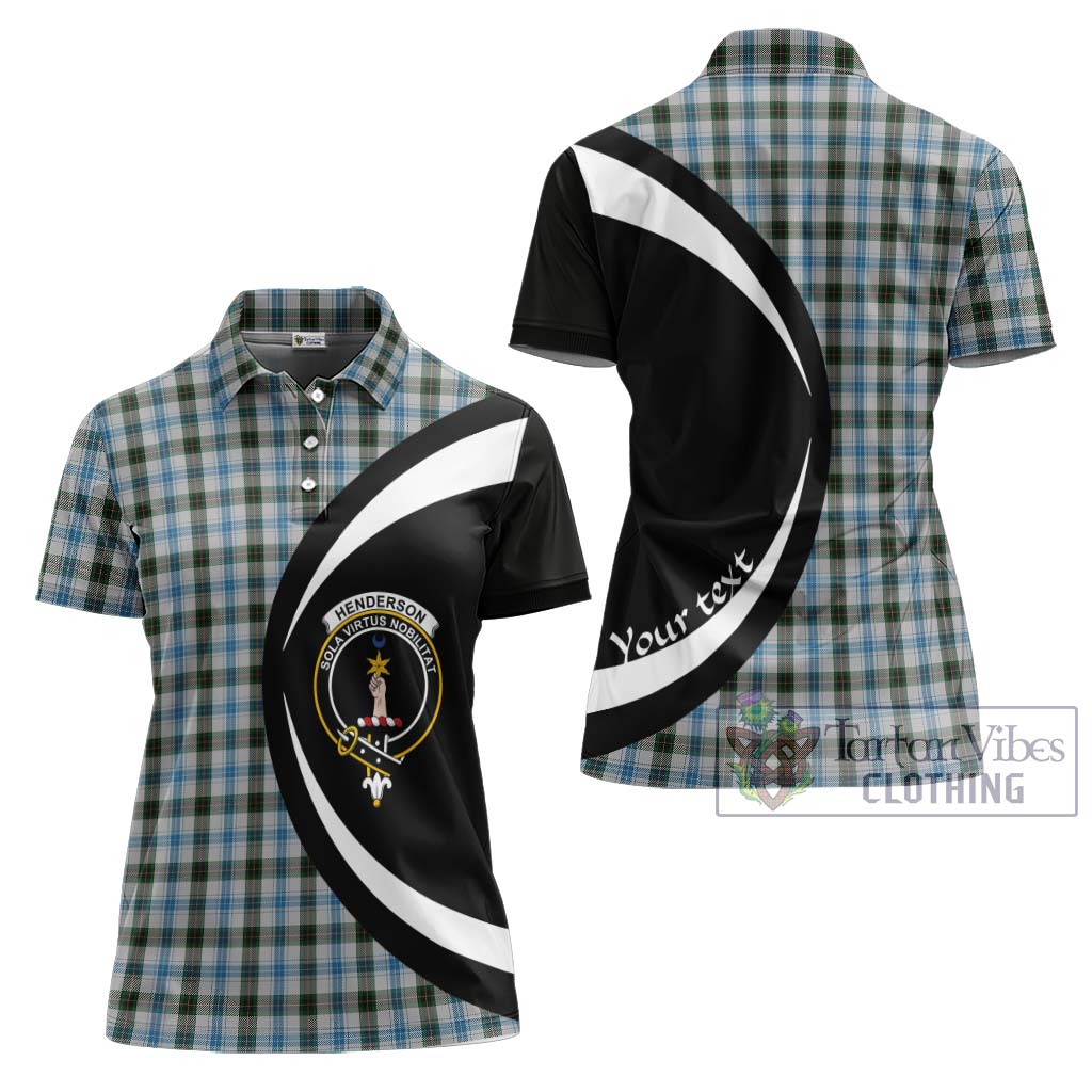 Tartan Vibes Clothing Henderson Dress Tartan Women's Polo Shirt with Family Crest Circle Style