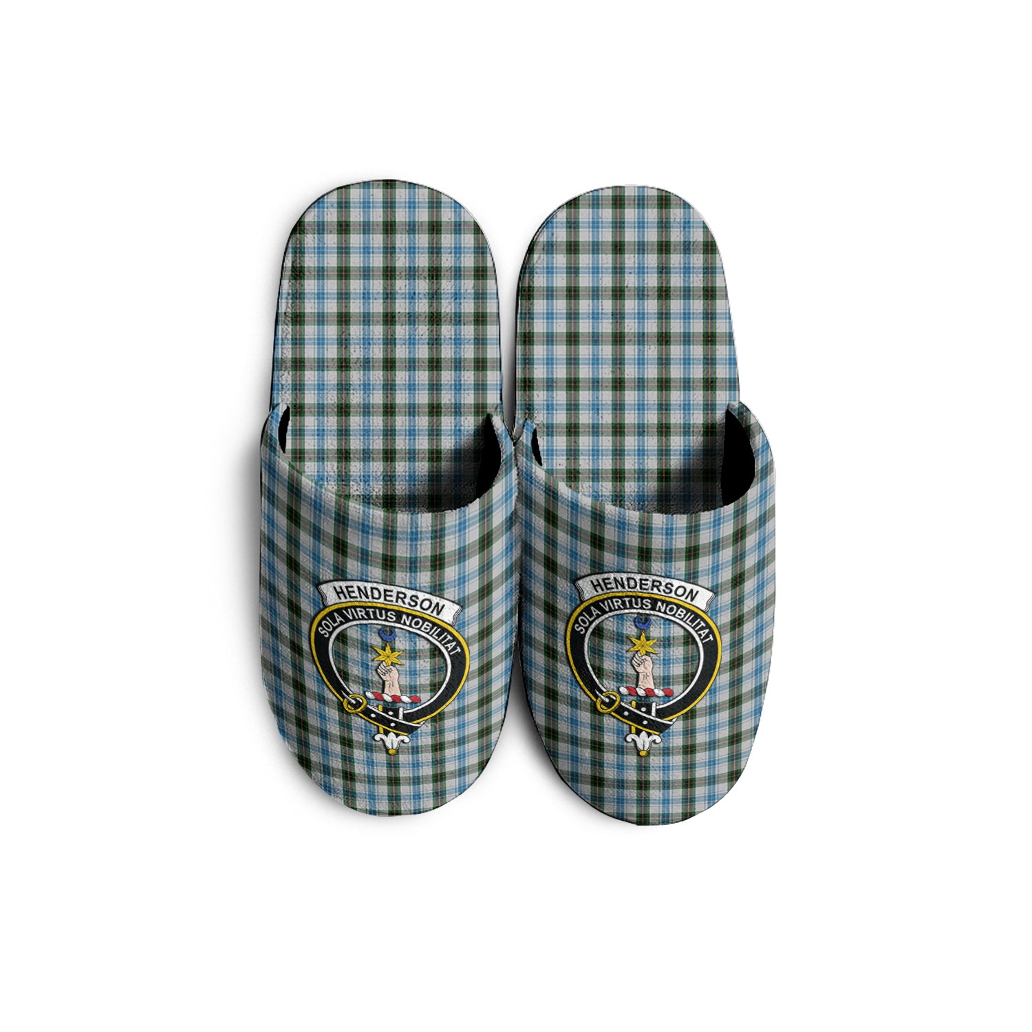 Henderson Dress Tartan Home Slippers with Family Crest - Tartanvibesclothing