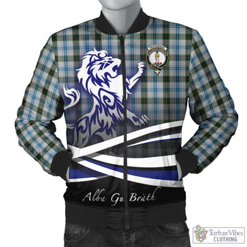 Henderson Dress Tartan Bomber Jacket with Alba Gu Brath Regal Lion Emblem