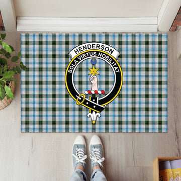 Henderson Dress Tartan Door Mat with Family Crest