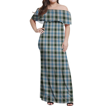 Henderson Dress Tartan Off Shoulder Long Dress