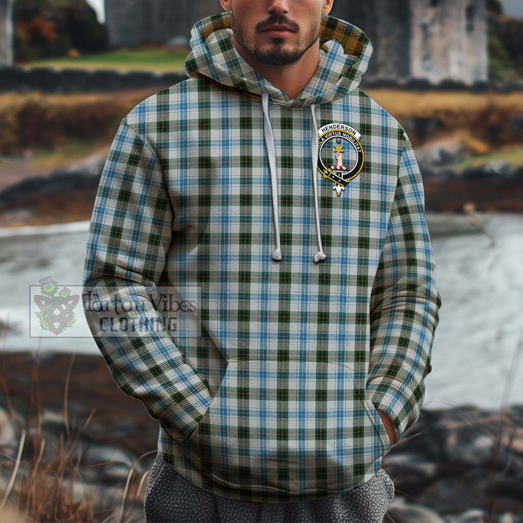 Henderson Dress Tartan Cotton Hoodie with Family Crest Pullover Hoodie XS - Tartan Vibes Clothing