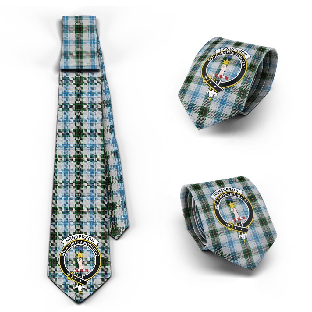 Henderson Dress Tartan Classic Necktie with Family Crest Necktie One Size - Tartan Vibes Clothing