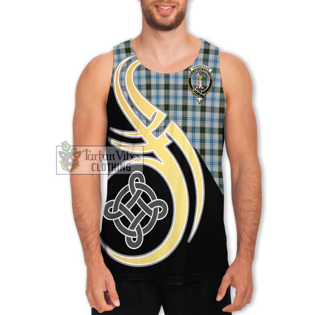 Henderson Dress Tartan Men's Tank Top with Family Crest and Celtic Symbol Style Men - Tartan Vibes Clothing