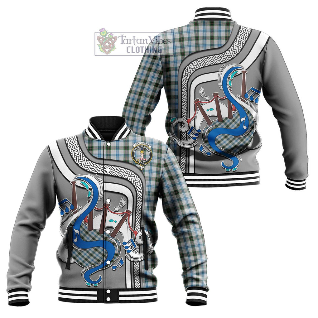 Tartan Vibes Clothing Henderson Dress Tartan Baseball Jacket with Epic Bagpipe Style