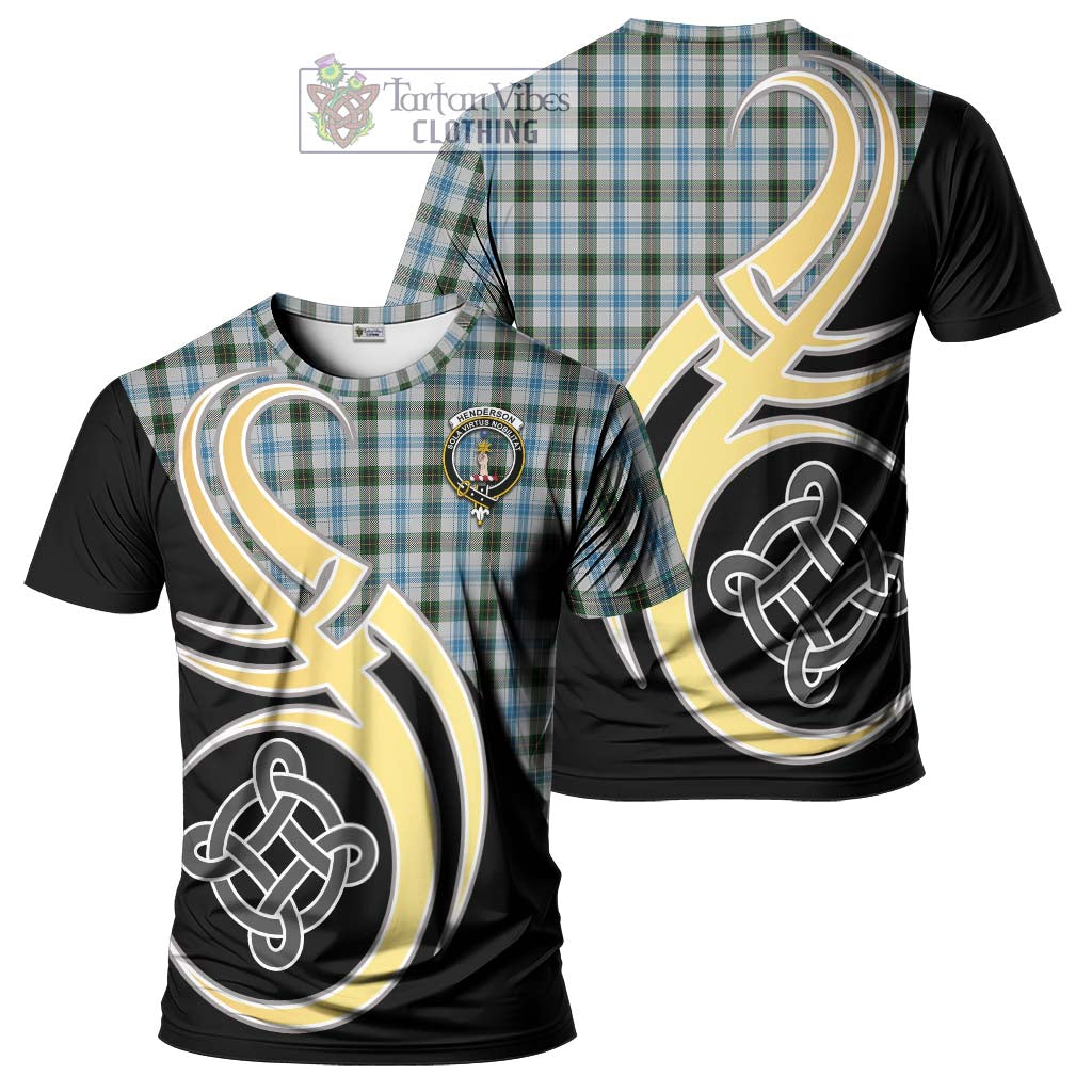 Tartan Vibes Clothing Henderson Dress Tartan T-Shirt with Family Crest and Celtic Symbol Style