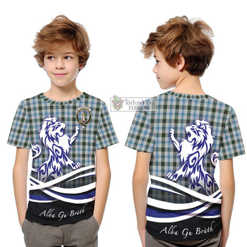 Henderson Dress Tartan Kid T-Shirt with Alba Gu Brath Regal Lion Emblem