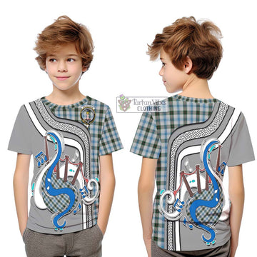 Henderson Dress Tartan Kid T-Shirt with Epic Bagpipe Style