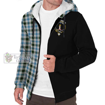 Henderson Dress Tartan Sherpa Hoodie with Family Crest and Half Of Me Style